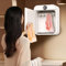 ZMIN Mini sèche-Linge entièrement Automatique, Petit sèche-Linge, Conception à Poteau Droit, séchage à air Chaud à 70°, Mode 5 Vitesses, pour Appartement, Maison, dortoir,Blanc,A