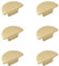 INCREWAY Lot de 6 poignées de tiroir en laiton massif, demi-lune en demi-cercle doré, poignées d'armoire modernes en cuivre, boutons de porte décoratifs