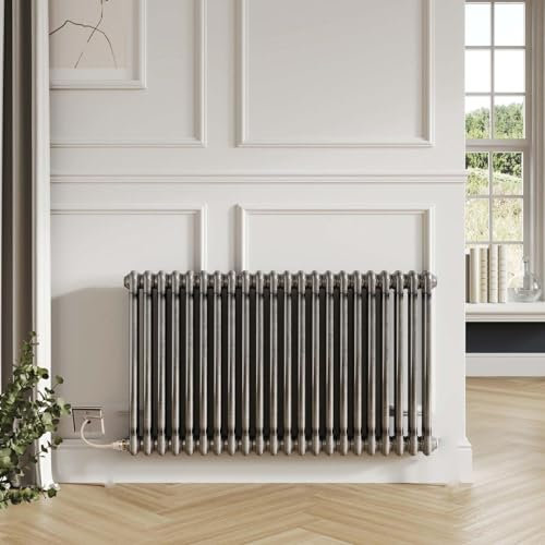 Greened House Electric Column Raw Metal Horizontal Column Radiator Traditional Classic Style 600mm High