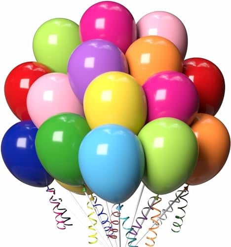 Luftballons Geburtstag [100 Stück] • 30cm Premium Ballons aus 100% Naturlatex • für Luft und Helium • Deko Dekoration Kindergeburtstag Partydeko Party, Farbe: Bunt