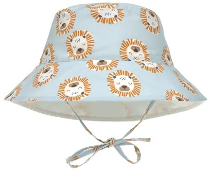LÄSSIG Splash & Fun Baby und Kleinkind Sonnenhut Fischerhut mit UV-Schutz Lion Powder Blue 19-36 Monate