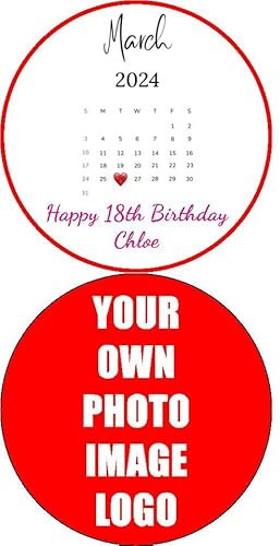 7.5 Personalised Calendar Special Date BURN AWAY CAKE x1 wafer paper x1 icing edible Topper