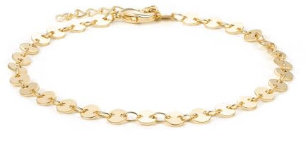 Jenosy 14K Vergoldet Armband Damen Gold mit Runde Charms Personalisiertes Verstellbar Anhänger Armband für Frauen Mädchen Schmuck