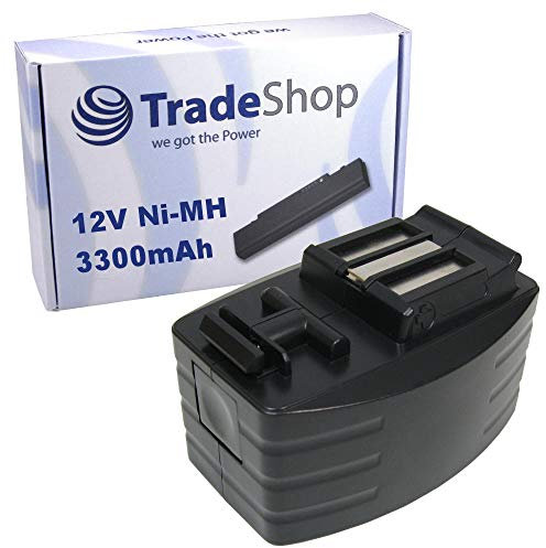Batterie Ni-MH, 12 V, 3 300 mAh, 40 Wh, Trade-Shop, Compatible avec Festool Festo 489003 490021 BPH12 BPH12T TBP12 TDD12 TDD12ES TDD12FX TDD12MH BP12T FS1204
