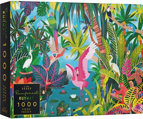 Elena Essex Jigsaw Puzzles Age 14+ for Adults 1000 - Rainforest Runway / 1000 Piece Jigsaw Puzzles for Adults / 1000 Piece Jigsaws/Animal Bird Flamingo Puzzle/Size 70x50cm