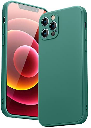 Oumida Cover Compatibile con iPhone 12, Silicone Liquido Custodia Protettiva per iPhone 12 6.1 Pollici Con Fodera in Microfibra Anti-Graffio