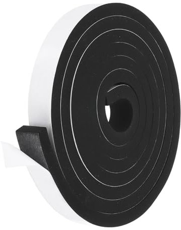 PATIKIL Weather Stripping Door Seal Strip, 1 Inch x 1/2 Inch x 10 Ft Self Adhesive Soundproof High Density Foam Tape Insulation for Door Window Air Conditioning, Black