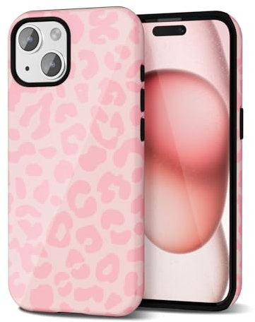 Svanove Cheetah Print Phone Case for iPhone 15 Case Girly Trendy Leopard Pattern, Retro Cool Animal Print, Luxury Cute Case for Women, Aesthetic Y2k Hard Shell Plastic, Pink