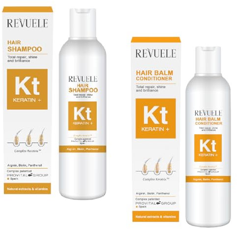 2tlg. Set REVUELE KERATIN Haar Shampoo 200ml + Balm Spülung 200ml