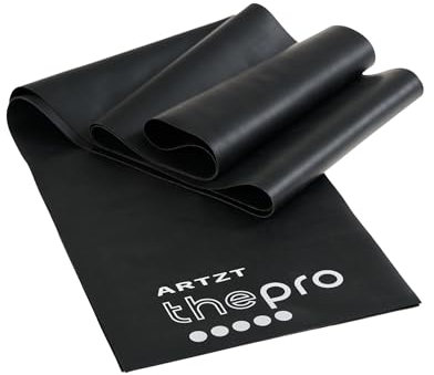 ARTZT thepro Fitness Band | Terrabänder Set 2m | Gymnastikband | Fitnessband aus Naturkautschuk | Stretchband | Gummiband Fitness | Trainingsbänder Krafttraining, Therapie, Reha, Sport (Schwarz)