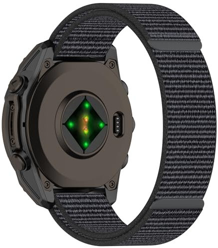 AISPORTS Compatibile con Garmin Tactix 7/7 PRO/Bravo/Charlie/Delta Cinturino in Nylon, 26mm Elastico Intrecciato Nylon Solo Loop Bracciale Cinturino di Ricambio per Garmin Epix PRO Gen 2 51mm/Enduro