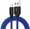 iPhone & Samsung Charger Cable - USB Syncing Data - Nylon Braided - 1m Long -Compatible with iPhone & Samsung Charging Cable - 20W Plug PD Fast Charger (USB to i PHONE Cable, Blue)