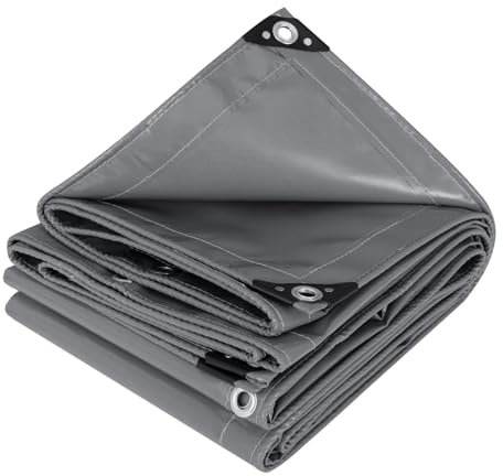Hyuwdai Bâche en PVC, auvent Industriel étanche, Voile d'ombrage for Jardin, Plage, Camping en Plein air, Patio, Piscine, abri Solaire, 1 pièce(Dark Grey 4x5m)
