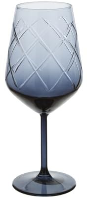 KASANOVA Calice vino vetro blu sfumato 490 ml Twirl