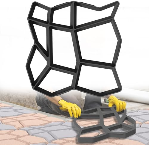 HENGMEI DIY Betonform Gehweg Form Gehwegen Schalungsform Gießform Pflasterform Schablone Terrassenformen Fliesenformen für Beton, Pflastersteine, Terrassenplatten (1 Stücke, Unregelmäßig)