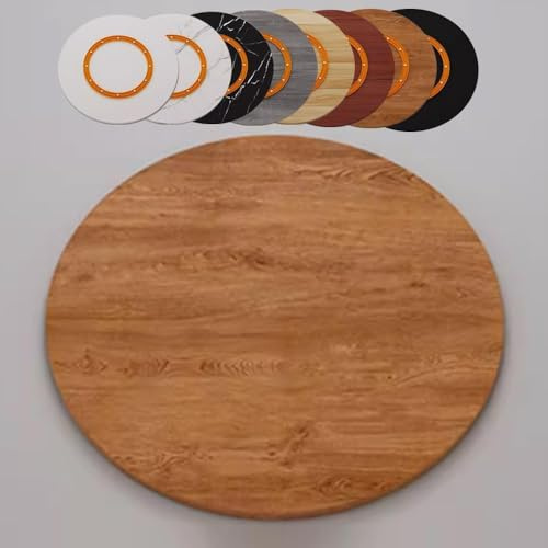OPOLDBDMAC Holz Drehteller 50cm 60cm 70cm 80cm 90cm 100cm Lazy Susan Drehteller Holz Esstisch Drehplatte, Groß Drehbarer Servierteller Servierplatte 360° Drehbar(Golden Oak,80cm/32in)
