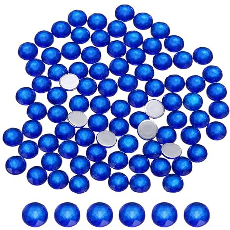 QUARKZMAN Flache runde Acryl-Strasssteine, 8mm SS40 Dunkelblaue Flachrückenkristall-Strasssteine für Bastelarbeiten Kleidung Schuhe DIY Dekoration Geschenke 100 Stück