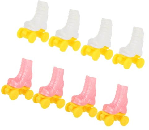 VICASKY 4paare Rollschuhe Für Puppen Miniatur-rollschuh Zum Selbermachen Dekorativer Schlittschuh Für Puppenhäuser Puppenschuhe Zum Basteln Zubehör Für Kleine Häuser