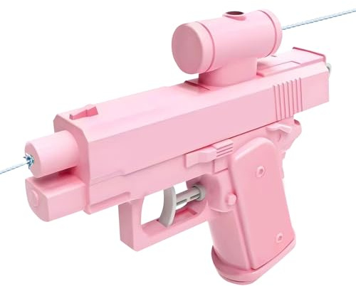 Umgekehrte Scherz Wasserpistole – 2-Wege Spritzspaß – rückwärts & vorwärts spritzend – leichte Spielzeugpistole ideal für Schule, Garten & Party – Geschenk für Freunde & Familie (Rosa)
