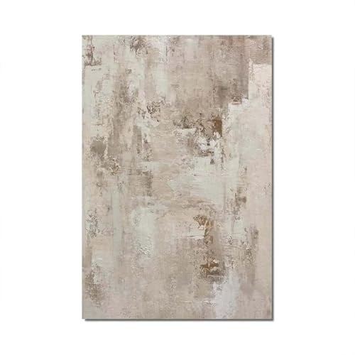 18meng Art Abstrakt Leinwand Bilder 160x80 cm Beige Weiß Leinwandbild 1 tlg Kunstdruck Wandbilder Modern Groß XXL Wohnzimmer Schlafzimmer Wanddekoration Canvas Design Wandbild Frameless