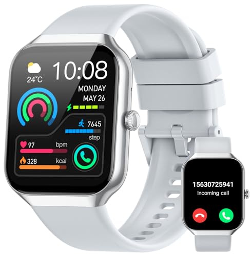 Motast 2025 Smartwatch Damen Herren,1,96 Smart Watch, Telefonfunktion,115+ Sportmodi Schrittzähler Armbanduhr, Herzfrequenz/SpO2/Schlafmonitor Fitnessuhr, IP68 Wasserdicht Sportuhr für Android iOS