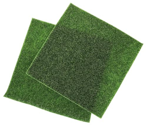 Angoily Künstlicher Moosrasen 30x30cm 2 Stück Naturgetreues PVC Kleiner Kunstrasen für Garten Dekoration Selbstgemacht Mikrolandschaften Feengarten und Bastelprojekte