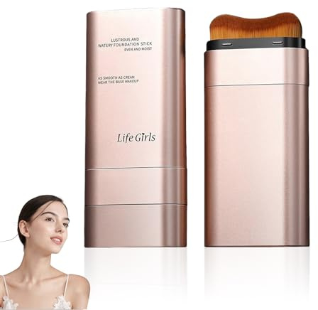 ARYIMYDP 1 Foundation Stick mit Integriertem Pinsel in Natural, M-Form Bürste für Präzises Auftragen an Kinn Stirn und Mundwinkel, Selbstanpassende Formel ohne Trockenheit, für Tägliches Make-up