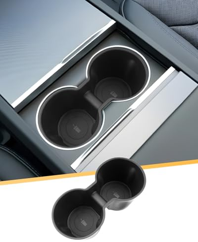 YEE PIN für Tesla Model Y Juniper 2025 2026 & Model 3 Highland 2024-2026 Auto Getränkehalter, TPE Einsatz Wasserbecherhalter Flaschenhalter Mittelkonsole Becherhalter, Model 3/Y Innere Zubehör