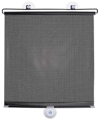 Zerodeko Retractable Blackout Window Shade with Suction Cups, 40x125cm Breathable Roller Sunshade for Kitchen and Balcony, Indoor Privacy Curtain for Home Windows