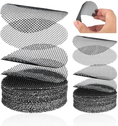 DAQUN 200 Pcs Flower Pot Hole Mesh, Mesh for Bottom of Plant Pots, 2/4 Inch Drainage Screen, Breathable Bonsai Potting Gasket, Prevent Soil Loss Round Pad for Garden Containers Planter Pots