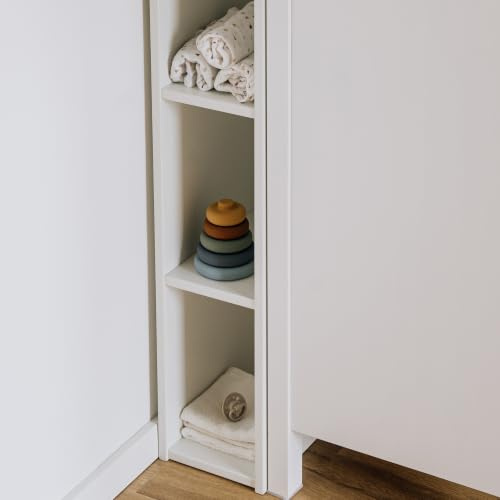 Limmaland Stauraumregal für weiße IKEA HEMNES Kommode | passgenaues Zwischenregal für Windeln, Babykleidung & Pflege – stabil, hochwertiges MDF