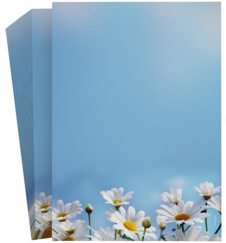 Motivpapier Gänseblümchen 100 Blatt A4 | Gänseblümchen | 90g/m² | Laser/Ink/Copy/Hand | Made in Germany