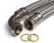 H2O-Flex Panzerschlauch DN32 für Trinkwasser, 1 1/4ÜM x 1 1/4ÜM Bogen, 'Made in Germany', Silber, 1 Stück
