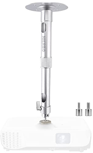 NIERBO Universal Projector Wall Ceiling Mount Hanger 360° Rotatable Head with Extendable Length 11.8 Inch to 19.7 Inch Mounting Bracket