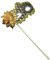 Women's Masquerade Masks Side Feather Flower Petal Hand Held Lace Mask with Stick,(Gold)
