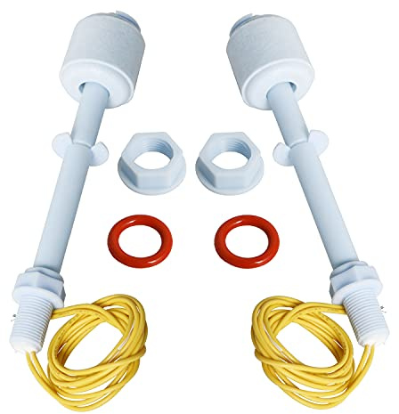 Aopin Liquid Level Switch Sensor PP, Water Liquid Level Sensor Float Switch, Plastic Ball Float Controller For Water Pump Fish Tank Cistern Sump Filter Aquarium Swim Pool Garden Pond Liquid 2 Pcs