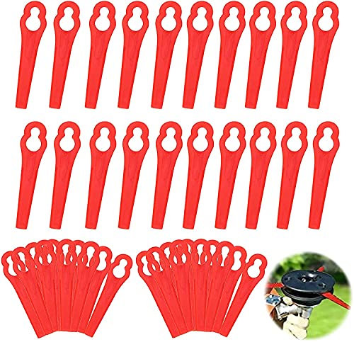 100 Stück Ersatzmesser, Rasentrimmer Klingen, Kunststoff Ersatzmesser,Ersatzmesser Set, Kunststoffmesser für Akku Rasentrimmer,Ersatzmesser Rasentrimmer (A)