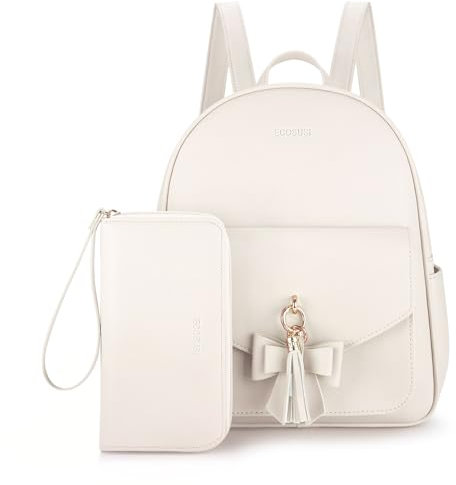 ECOSUSI Damen Rucksack Klein Soft Pu Leder Rucksäcke Schultaschen Wasserdichte Damenrucksäcke Kleine Reise Tagesrucksack