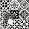Adhesive Floor Tiles Peel and Stick Floor Tiles Vinyl Flooring for Kitchen Bathroom Living Room Waterproof Black White 20X20cm 10pcs