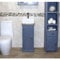 Slim Wooden Bathroom Vanity with Sink – Grey Painted Bathroom Sink Cabinet with Oak Top - One-Door Vanity Unit with Ceramic & Glass Bowls Sink and Chromed Mixer Tap - Tap Mounted Rectangle Bowl
