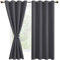 DWCN Vorhang Blickdicht mit Vorhang Raffhalter Verdunkelungsgardinen mit Ösen 2 Stücke Thermogardine, Blackout Curtain Verdunkelung Thermovorhang, Dunkelgrau,200x140cm(HxB)