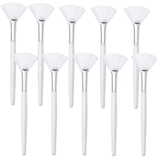 Face Mask Applicator, 10pcs Face Mask Brush - Soft Fan Brush for Mud, Sleeping & Cream Application, Gentle Facial Cosmetic Tool