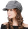 Comhats Damen Ballonmütze warme Schirmmütze Wintermütze Wolle Barett Maler Mütze mit Visor Newsboy Cap 67145_Grau M