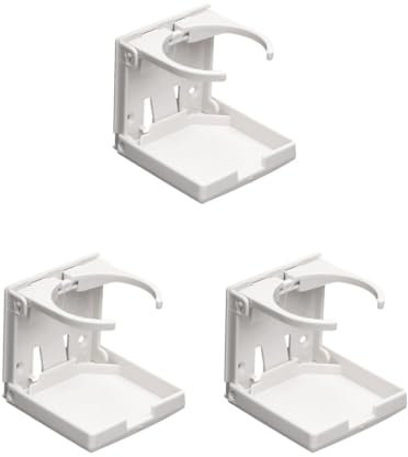 Lot de 3 porte-gobelets pliables universels en plastique pour voiture Blanc