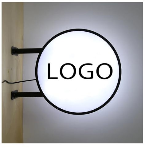 MQDLJSE Panneau Lumineux de Projection publicitaire extérieur Double Face à LED de 16 Pouces, Panneau publicitaire Rond étanche, pour Magasin de détail