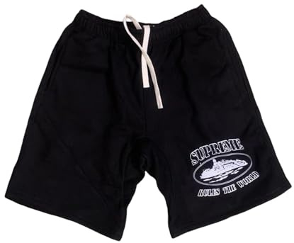 HAOZYUN Coppia Pantaloncini Sportivi Stampa Classica Estiva Nuovo Stile Street Loose Casual Trend Hip-Hop Cinque Quarti-Color-4||S