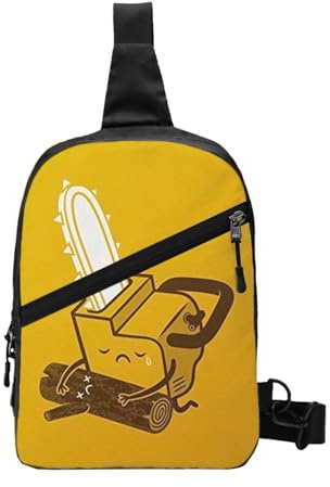 WSHFFILO Cute Crying Chainsaw printed Chest package Sling Backpack