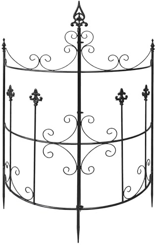 CLP Rankgitter Metall 2er Set Klivia, dekorative Rankhilfe mit Zierspitzen, leicht montierbar, ideal für Rosen und Clematis im Garten Farbe anthrazit