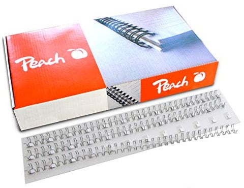 Peach PW095-01 Drahtbinderücken DIN A4, 10 mm, 75 Blatt, 100 Stück, silber