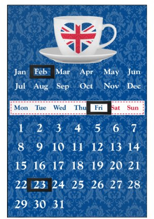 Premier Housewares I Love UK Magnetic Calendar